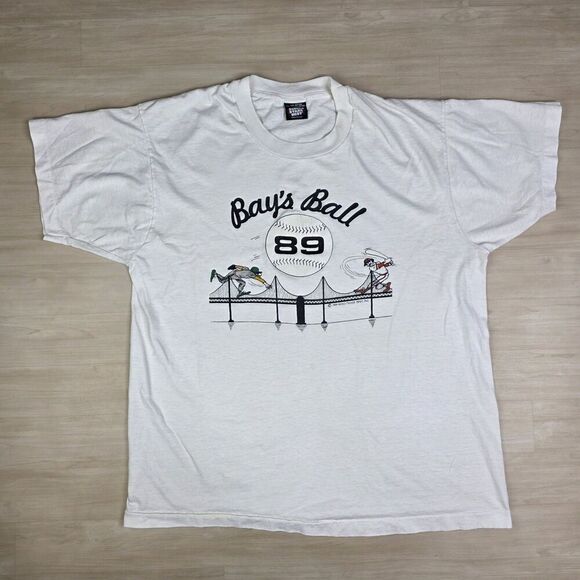 1989 Bay's Ball Battle of the Bay Oakland A's Athletics SF Giants Size Large - Picture 1 of 9